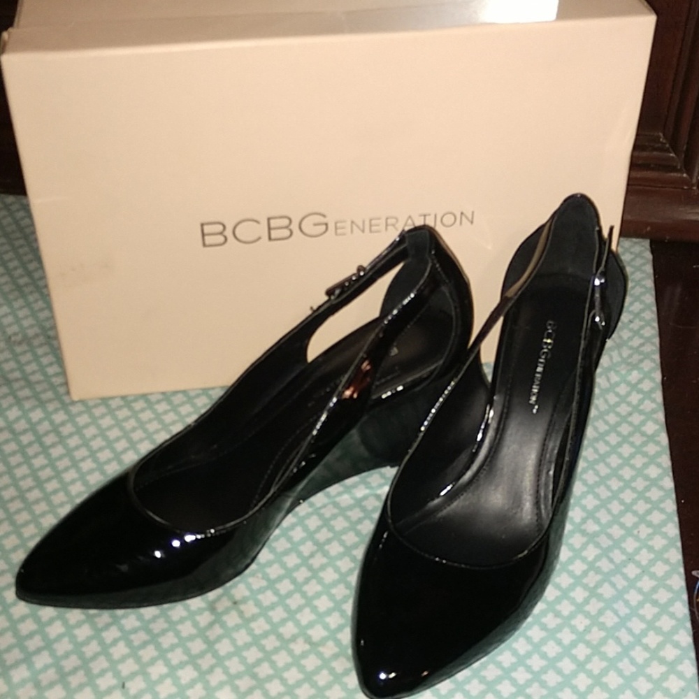 Black BCBG Wedges